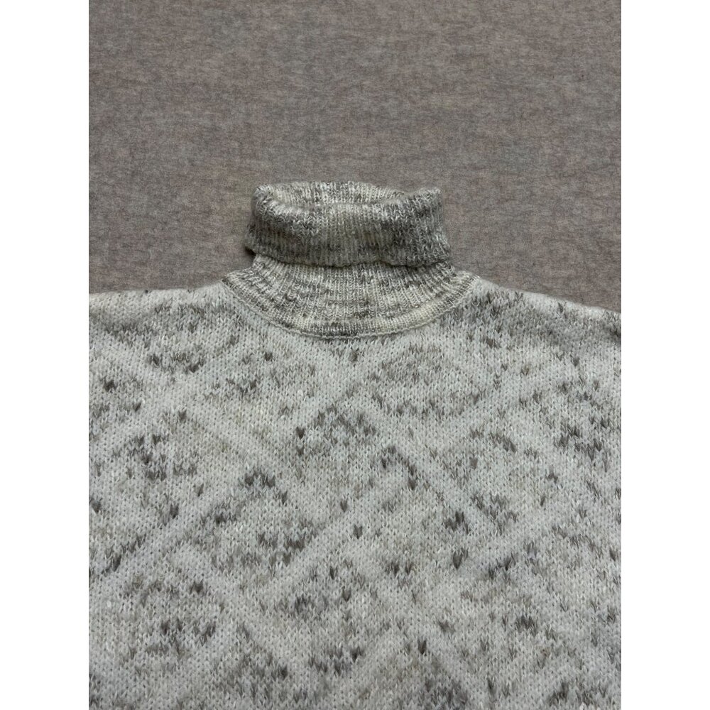 Vintage Liz Claiborne Cream Turtleneck Sweater Wool Blend Neutral 90s Medium - Picture 2 of 7